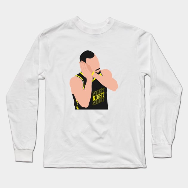 stephen curry night night celebration Long Sleeve T-Shirt by Noureddine Ahmaymou 